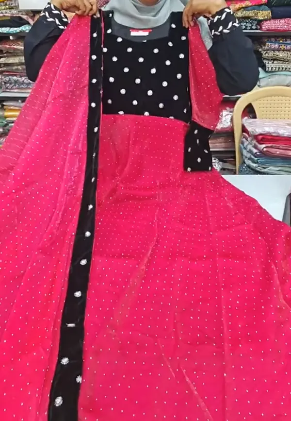 Silk Long Anarkali Kurti with Dupatta  | KS1174